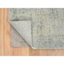 Load image into Gallery viewer, 8&#39;1&quot;x10&#39; Gray with Touches of Blue, Jacquard Hand Loomed Wool and Plant Based Silk, Tabriz Design, Oriental Rug FWR390204