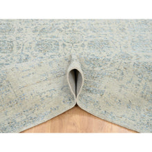 Load image into Gallery viewer, 8&#39;1&quot;x10&#39; Gray with Touches of Blue, Jacquard Hand Loomed Wool and Plant Based Silk, Tabriz Design, Oriental Rug FWR390204
