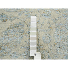 Load image into Gallery viewer, 8&#39;1&quot;x10&#39; Gray with Touches of Blue, Jacquard Hand Loomed Wool and Plant Based Silk, Tabriz Design, Oriental Rug FWR390204