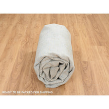 Load image into Gallery viewer, 8&#39;1&quot;x10&#39; Gray With Touches Of Blue, Jacquard Hand Loomed Wool And Plant Based Silk, Tabriz Design, Oriental Rug FWR390204