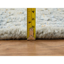 Load image into Gallery viewer, 8&#39;1&quot;x10&#39; Gray with Touches of Blue, Jacquard Hand Loomed Wool and Plant Based Silk, Tabriz Design, Oriental Rug FWR390204