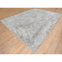 Load image into Gallery viewer, 11&#39;9&quot;x15&#39; Gray, Broken Persian Design, Hand Knotted Wool And Pure Silk, Oversized Oriental Rug FWR390234