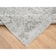 Load image into Gallery viewer, 11&#39;9&quot;x15&#39; Gray, Broken Persian Design, Hand Knotted Wool And Pure Silk, Oversized Oriental Rug FWR390234