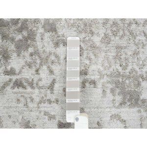 11'9"x15' Gray, Broken Persian Design, Hand Knotted Wool And Pure Silk, Oversized Oriental Rug FWR390234