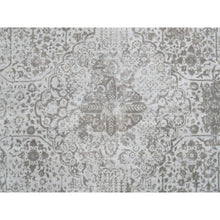 Load image into Gallery viewer, 11&#39;9&quot;x15&#39; Gray, Broken Persian Design, Hand Knotted Wool And Pure Silk, Oversized Oriental Rug FWR390234