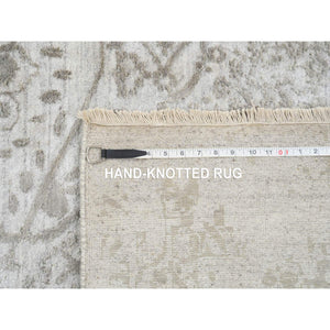 11'9"x15' Gray, Broken Persian Design, Hand Knotted Wool And Pure Silk, Oversized Oriental Rug FWR390234