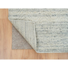 Load image into Gallery viewer, 2&#39;5&quot;x12&#39; Beige, Variegated Textured Modern Design, Hand Loomed Natural Wool, Runner Oriental Rug FWR390246