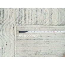 Load image into Gallery viewer, 2&#39;5&quot;x12&#39; Beige, Variegated Textured Modern Design, Hand Loomed Natural Wool, Runner Oriental Rug FWR390246