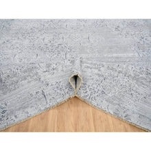 Load image into Gallery viewer, 11&#39;9&quot;x15&#39; Ivory, Hand Knotted Damask Design, Tone On Tone Wool And Plant Based Silk, Oversized Oriental Rug FWR390252