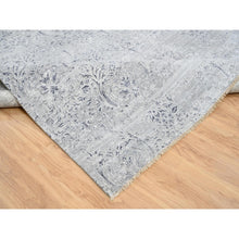 Load image into Gallery viewer, 11&#39;9&quot;x15&#39; Ivory, Hand Knotted Damask Design, Tone On Tone Wool And Plant Based Silk, Oversized Oriental Rug FWR390252