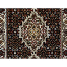 Load image into Gallery viewer, 2&#39;x8&#39;1&quot; Rich Black, Tabriz Mahi With Fish Medallion Design, 175 Kpsi, Pure Wool, Hand Knotted, Runner Oriental Rug FWR390390