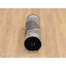 Load image into Gallery viewer, 2&#39;x8&#39;1&quot; Rich Black, Tabriz Mahi With Fish Medallion Design, 175 Kpsi, Pure Wool, Hand Knotted, Runner Oriental Rug FWR390390