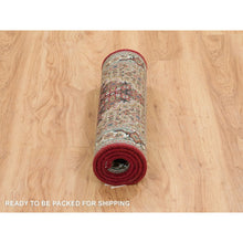 Load image into Gallery viewer, 2&#39;x4&#39;2&quot; Mahogany Red, Tabriz Mahi With Fish Medallion Design, 100% Wool, 175 Kpsi, Hand Knotted, Mat Oriental Rug FWR390498