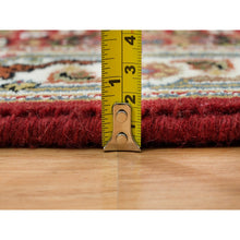 Load image into Gallery viewer, 2&#39;x4&#39;2&quot; Mahogany Red, Tabriz Mahi With Fish Medallion Design, 100% Wool, 175 Kpsi, Hand Knotted, Mat Oriental Rug FWR390498