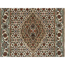 Load image into Gallery viewer, 2&#39;6&quot;x18&#39; Ivory, Tabriz Mahi with Fish Medallion Design, 175 KPSI, Pure Wool, Hand Knotted, XL Runner Oriental Rug FWR390510