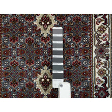 Load image into Gallery viewer, 2&#39;x8&#39;5&quot; Light Gray, Tabriz Mahi With Fish Medallion Design, Pure Wool, 175 Kpsi, Hand Knotted, Runner Oriental Rug FWR390630