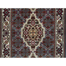 Load image into Gallery viewer, 2&#39;x8&#39;5&quot; Light Gray, Tabriz Mahi With Fish Medallion Design, Pure Wool, 175 Kpsi, Hand Knotted, Runner Oriental Rug FWR390630