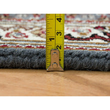 Load image into Gallery viewer, 2&#39;x8&#39;5&quot; Light Gray, Tabriz Mahi With Fish Medallion Design, Pure Wool, 175 Kpsi, Hand Knotted, Runner Oriental Rug FWR390630