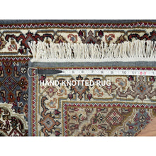 Load image into Gallery viewer, 2&#39;x8&#39;5&quot; Light Gray, Tabriz Mahi With Fish Medallion Design, Pure Wool, 175 Kpsi, Hand Knotted, Runner Oriental Rug FWR390630