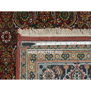 6'1"x9' Red Herati All Over Fish Design Thick And Plush Wool 175 Kpsi Hand Knotted Oriental Rug FWR390648