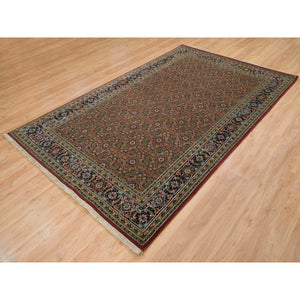 6'x9'5" Red, Herati All Over Fish Design Hand Knotted, 250 Kpsi Wool, Dense Weave, Oriental Rug FWR390654