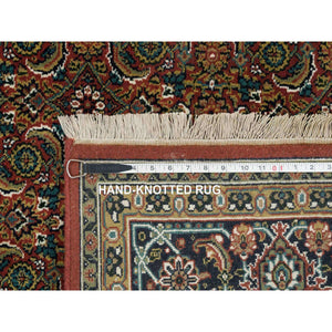 6'x9'5" Red, Herati All Over Fish Design Hand Knotted, 250 Kpsi Wool, Dense Weave, Oriental Rug FWR390654