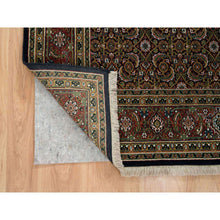 Load image into Gallery viewer, 5&#39;10&quot;x9&#39;1&quot; Jet Black, Herati With All Over Design, Hand Knotted, 250 Kpsi Wool, Dense Weave, Oriental Rug FWR390690