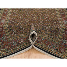 Load image into Gallery viewer, 5&#39;10&quot;x9&#39;1&quot; Jet Black, Herati With All Over Design, Hand Knotted, 250 Kpsi Wool, Dense Weave, Oriental Rug FWR390690