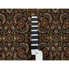 Load image into Gallery viewer, 5&#39;10&quot;x9&#39;1&quot; Jet Black, Herati With All Over Design, Hand Knotted, 250 Kpsi Wool, Dense Weave, Oriental Rug FWR390690