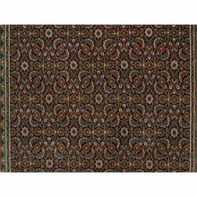 Load image into Gallery viewer, 5&#39;10&quot;x9&#39;1&quot; Jet Black, Herati With All Over Design, Hand Knotted, 250 Kpsi Wool, Dense Weave, Oriental Rug FWR390690