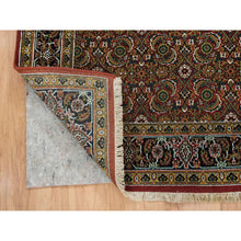 Load image into Gallery viewer, 4&#39;3&quot;x6&#39;2&quot; Red Herati All Over Fish Design, Hand Knotted, 250 Kpsi Wool And Silk Dense Weave Oriental Rug FWR390708