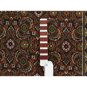 4'3"x6'2" Red Herati All Over Fish Design, Hand Knotted, 250 Kpsi Wool And Silk Dense Weave Oriental Rug FWR390708