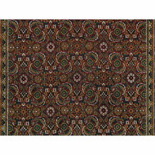 Load image into Gallery viewer, 4&#39;3&quot;x6&#39;2&quot; Red Herati All Over Fish Design, Hand Knotted, 250 Kpsi Wool And Silk Dense Weave Oriental Rug FWR390708