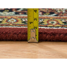 Load image into Gallery viewer, 4&#39;3&quot;x6&#39;2&quot; Red Herati All Over Fish Design, Hand Knotted, 250 Kpsi Wool And Silk Dense Weave Oriental Rug FWR390708