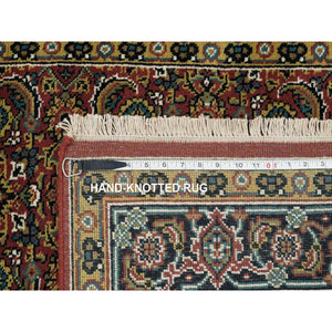 4'2"x6' Red Herati All Over Fish Design Thick and Plush, 175 KSPI Hand Knotted Wool Oriental Rug FWR390714