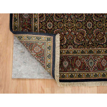 Load image into Gallery viewer, 4&#39;x6&#39;5&quot; Jade Black, Herati With All Over Design, Wool Hand Knotted 250 Kpsi Dense Weave, Oriental Rug FWR390720