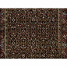 Load image into Gallery viewer, 4&#39;x6&#39;5&quot; Jade Black, Herati With All Over Design, Wool Hand Knotted 250 Kpsi Dense Weave, Oriental Rug FWR390720