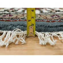 Load image into Gallery viewer, 5&#39;x5&#39; Light Gray, Extra Soft Wool, Hand Knotted, 175 Kpsi Tabriz Mahi With Fish Medallion Design, Round Oriental Rug FWR390726