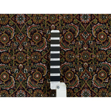 Load image into Gallery viewer, 4&#39;x6&#39;2&quot; Ink Black, Herati With All Over Design, Wool Hand Knotted, 250 Kpsi Dense Weave, Oriental Rug FWR390732