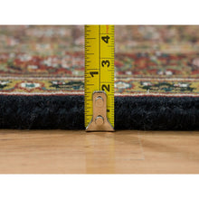 Load image into Gallery viewer, 4&#39;x6&#39;2&quot; Ink Black, Herati With All Over Design, Wool Hand Knotted, 250 Kpsi Dense Weave, Oriental Rug FWR390732