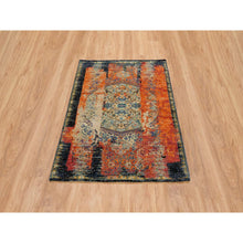 Load image into Gallery viewer, 4&#39;3&quot;x6&#39;1&quot; Rust Red &amp; Black, Ancient Ottoman Erased Design, Ghazni Wool Hand Knotted, Oriental Rug FWR390870