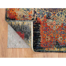 Load image into Gallery viewer, 4&#39;3&quot;x6&#39;1&quot; Rust Red &amp; Black, Ancient Ottoman Erased Design, Ghazni Wool Hand Knotted, Oriental Rug FWR390870