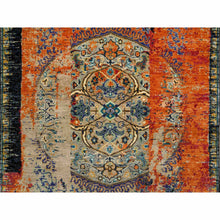Load image into Gallery viewer, 4&#39;3&quot;x6&#39;1&quot; Rust Red &amp; Black, Ancient Ottoman Erased Design, Ghazni Wool Hand Knotted, Oriental Rug FWR390870