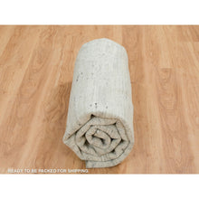 Load image into Gallery viewer, 8&#39;x8&#39; Ivory, Modern Design, Hand Spun Undyed Natural Wool, Hand Knotted, Round Oriental Rug FWR390888