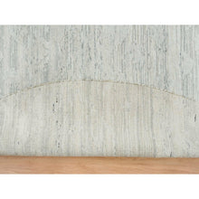 Load image into Gallery viewer, 9&#39;x9&#39; Ivory, Modern Design, Hand Knotted, Hand Spun Undyed Natural Wool, Round Oriental Rug FWR390894