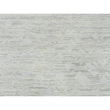 Load image into Gallery viewer, 9&#39;x9&#39; Ivory, Modern Design, Hand Knotted, Hand Spun Undyed Natural Wool, Round Oriental Rug FWR390894