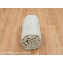 Load image into Gallery viewer, 9&#39;x9&#39; Ivory, Modern Design, Hand Knotted, Hand Spun Undyed Natural Wool, Round Oriental Rug FWR390894