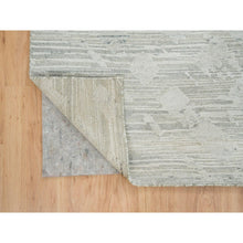 Load image into Gallery viewer, 6&#39;1&quot;x6&#39;2&quot; Ivory, Modern Design, Hand Knotted, Hand Spun Undyed Natural Wool, Square Oriental Rug FWR390936