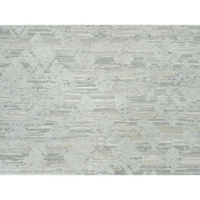 Load image into Gallery viewer, 6&#39;1&quot;x6&#39;2&quot; Ivory, Modern Design, Hand Knotted, Hand Spun Undyed Natural Wool, Square Oriental Rug FWR390936