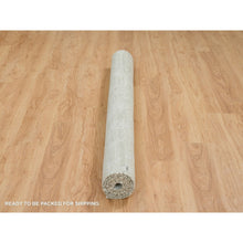 Load image into Gallery viewer, 6&#39;1&quot;x6&#39;2&quot; Ivory, Modern Design, Hand Knotted, Hand Spun Undyed Natural Wool, Square Oriental Rug FWR390936